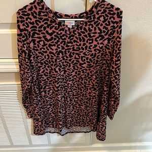 Cheetah print pink & black tunic new with tags